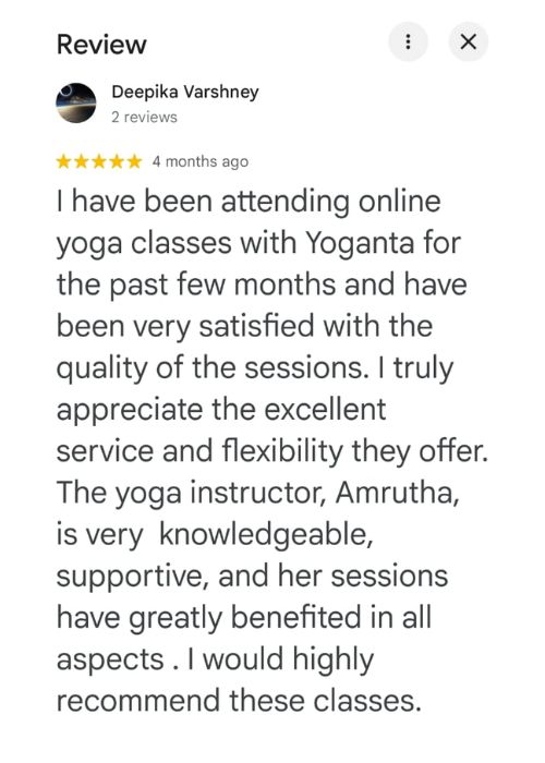 Yoganta Google Review